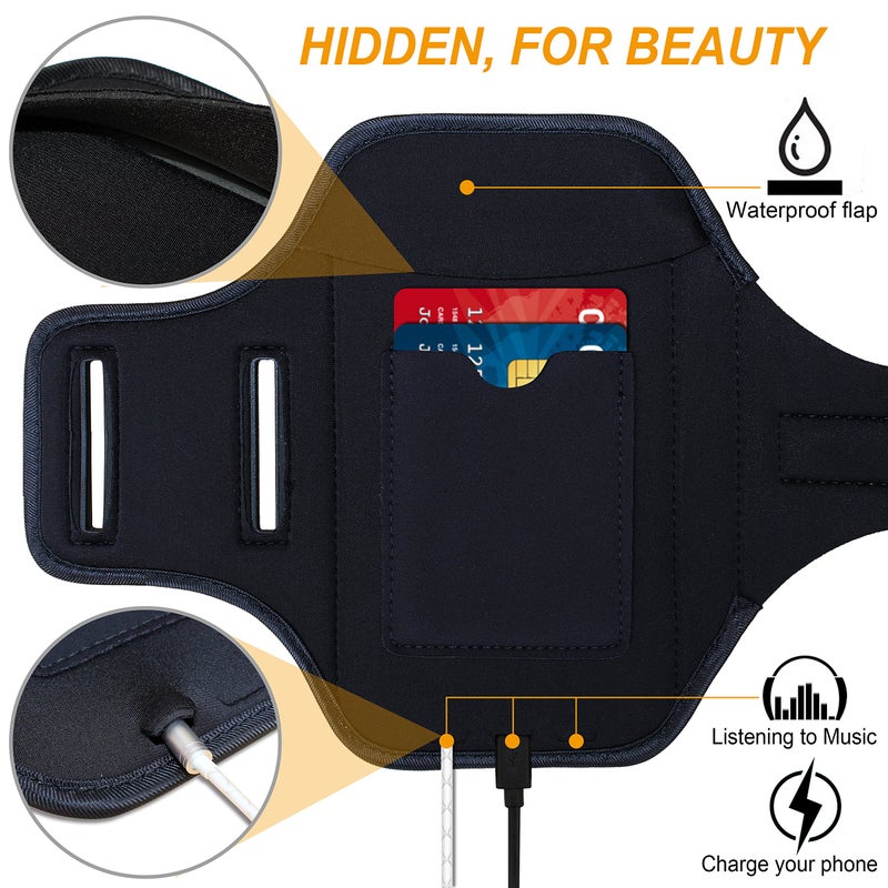 RUNBACH Armband for Galaxy Note 20/10+/9/8,Sweatproof Running Exercise Bag with Fingerprint Touch/Key Holder and Card Slot for Galaxy Note 20/10+/9/8(Black) - Image 5